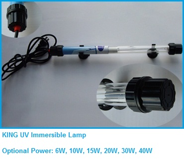 KING UV Immersible Lamp 6W, 10W, 15W,  20W, 30W, 40W